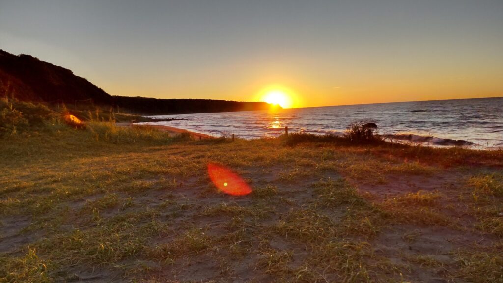 野塚野営場　夕陽